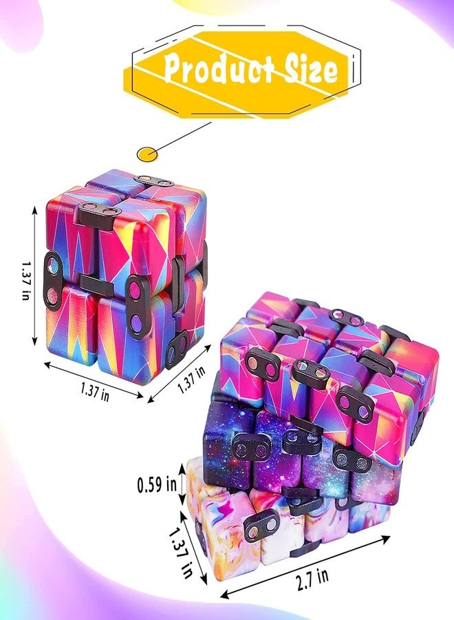 IGINOA 4 Packs Infinity Cube Toy Stress Relieving Game for Kids and Adults,Cute Mini Unique Gadget Anxiety Relief Kill Time Magic Puzzle Flip ADD, ADHD, Killing - Image 3